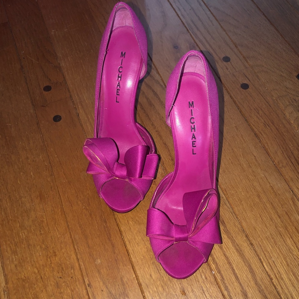 Micheal Hot Pink Bow Heels